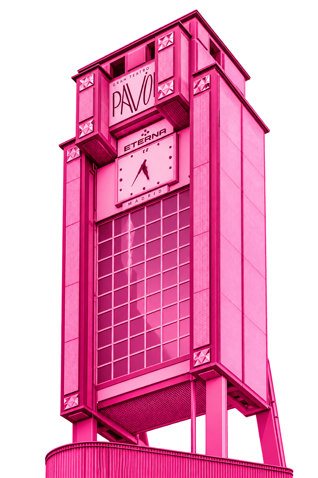 Torre del Gran Teatro Pavón en rosa